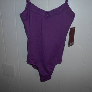 Mirella Purple Cami Gel Printed Side Leotard- Small Adult- NWTag